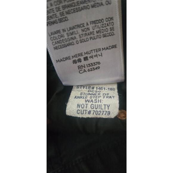 Mother Black Stunner Zip Ankle Step Fray Ladies Skinny Jeans Size 25 - Picture 12 of 13